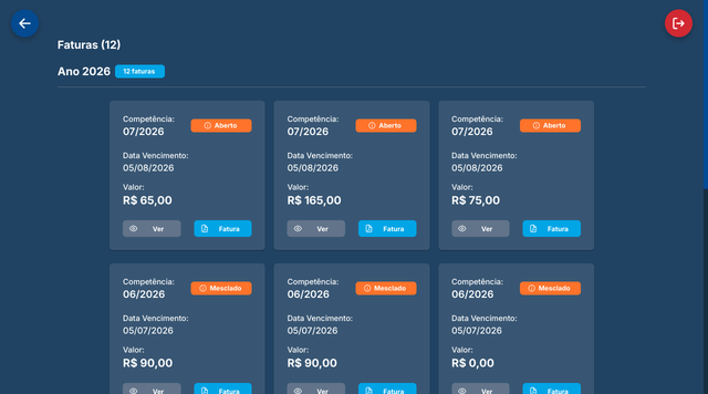 Lista de faturas